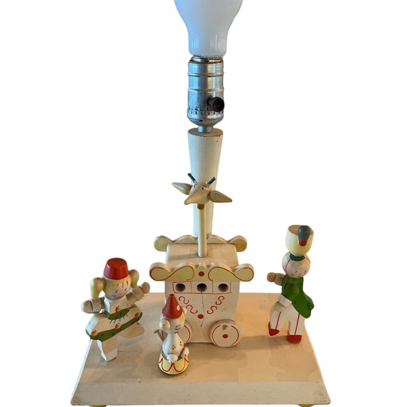 Adorable Vintage Nursery Lamp with Music Box and Nightlight by IRMI Originals - Picture 2 of 11
